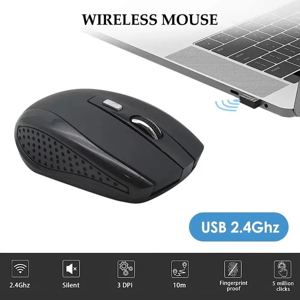 Wireless Mouse Silent Mouse 2.4G Portable Mobile Optical Office Mouse Adjustable 1600 DPI Levels For Notebook PC Laptops MacBook