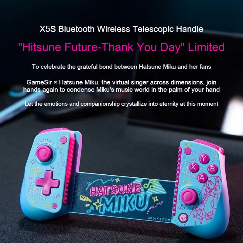 NEW GameSir X5S Wireless Bluetooth Gaming Controller MIKU Co branded Custom Version For Switch 2 Android IOS Tablet Gamepad