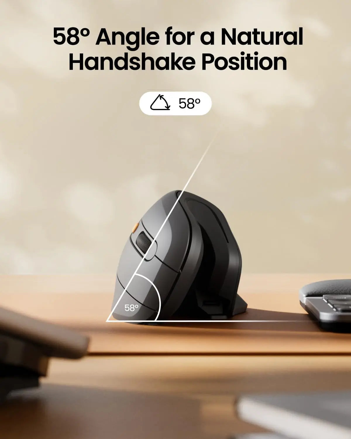 ProtoArc Ergonomic Mouse EM11 NL BT Rechargeable Wireless Vertical Mouse 3 Multi-Device 2.4GHz Optical Mice  for Computer