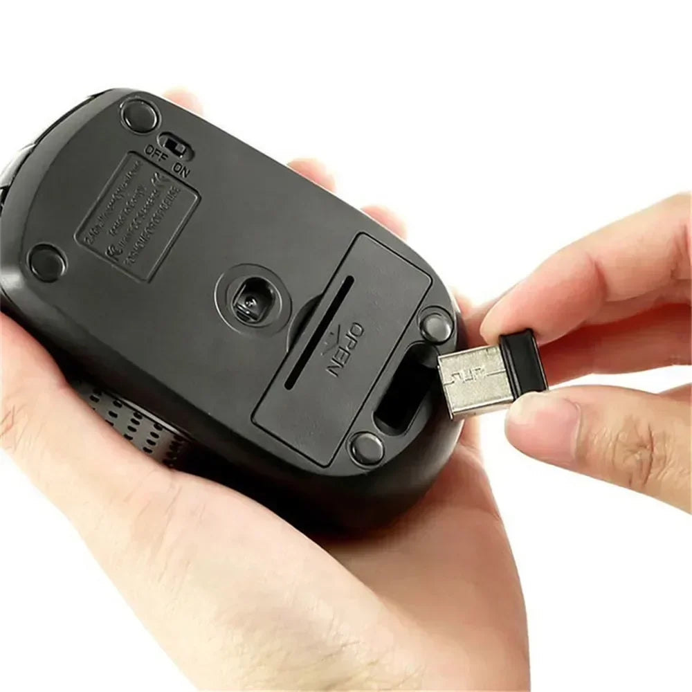 2.4G Portable Wireless Mouse Ergonomics Mouse Mobile Optical Office Mouse Adjustable 1600DPI Levels for Notebook Laptop MacBook