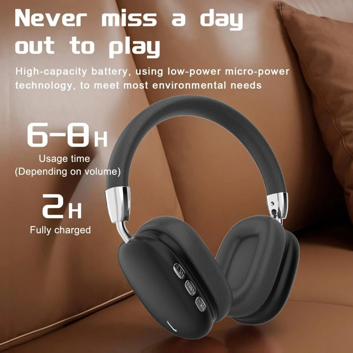 Wireless Bluetooth Headphones, Hi-Res Audio, Foldable & Lightweight, Deep Bass, Long Battery Life