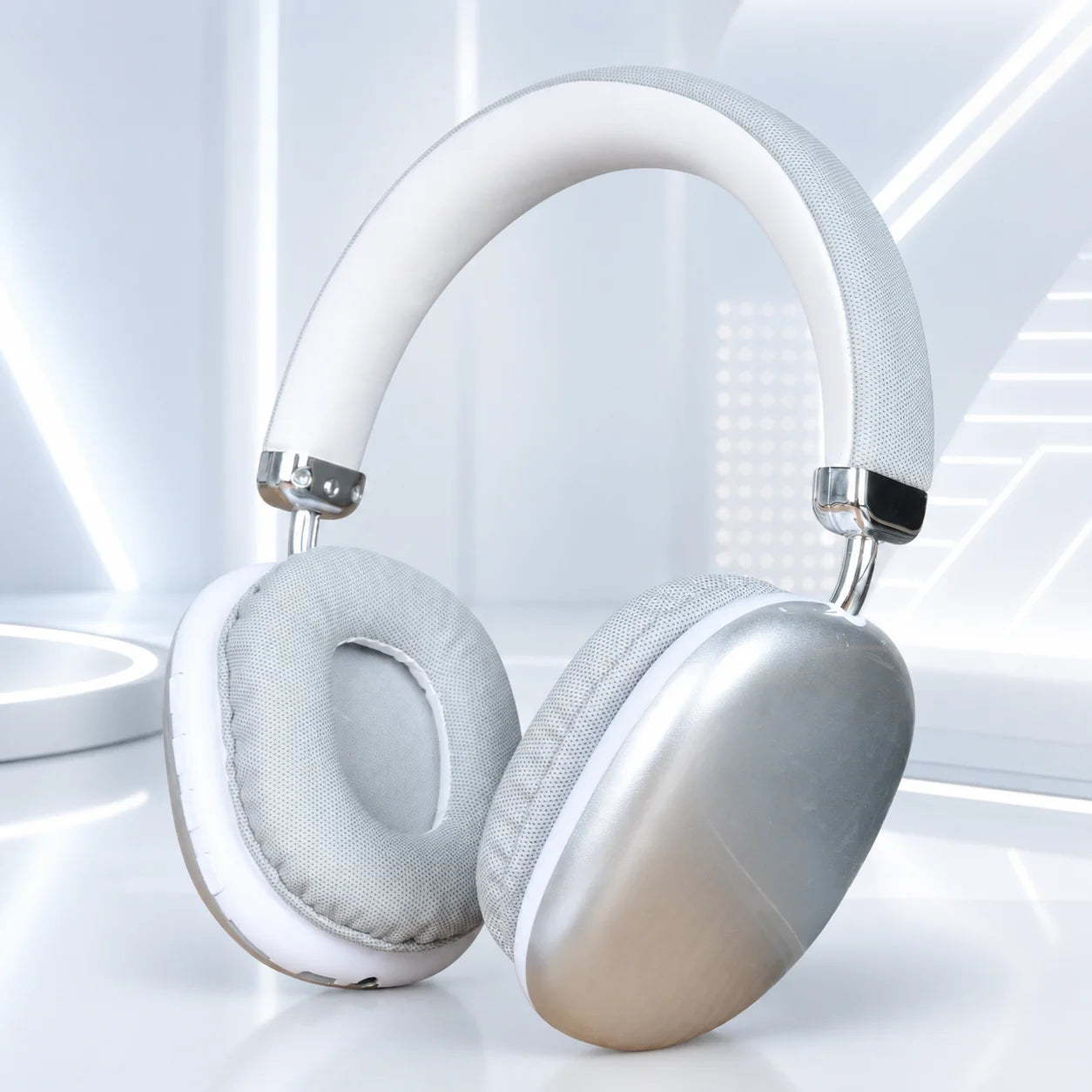 Bluetooth Headphones Over Ear Wireless Headset HiFi Music Gaming Comfortable Mic for iPhone Android PC Silver