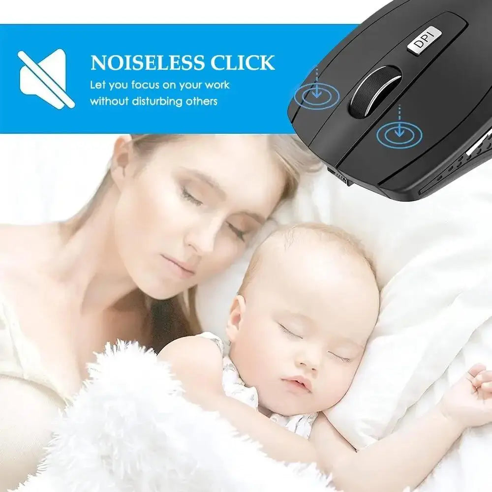 Wireless Mouse Silent Mouse 2.4G Portable Mobile Optical Office Mouse Adjustable 1600 DPI Levels For Notebook PC Laptops MacBook