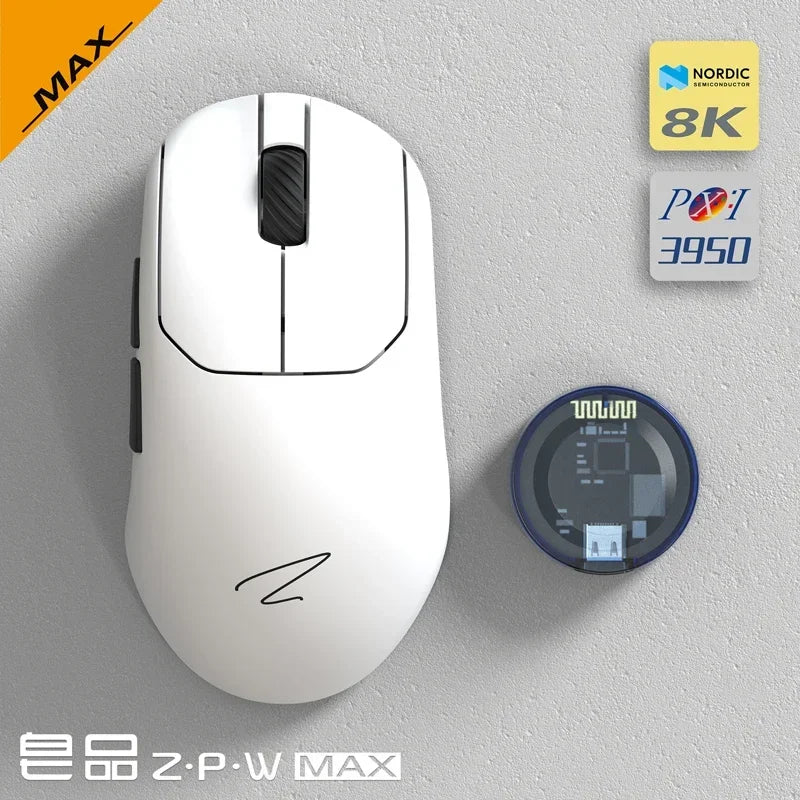 Zaopin ZPW Wireless Mouse Tri Mode PAW3395/3950 Sensor 30000 Dpi Optical Resolution 8K 47g Lightweight gaming mouse for pc gift