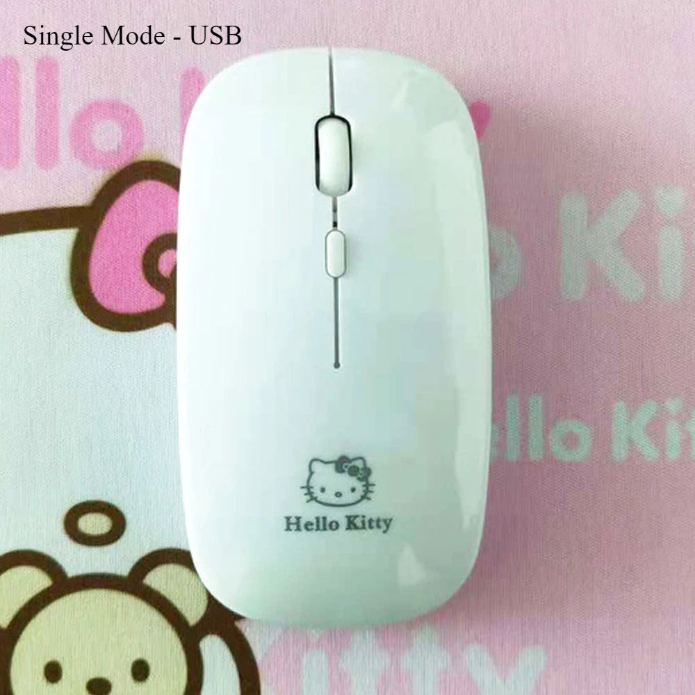 Cartoon Wireless Bluetooth Mouse Hello Kitty Rechargeable Mouse Mini Ultra-thin Portable Mouses Silent Mouse for Laptop Computer