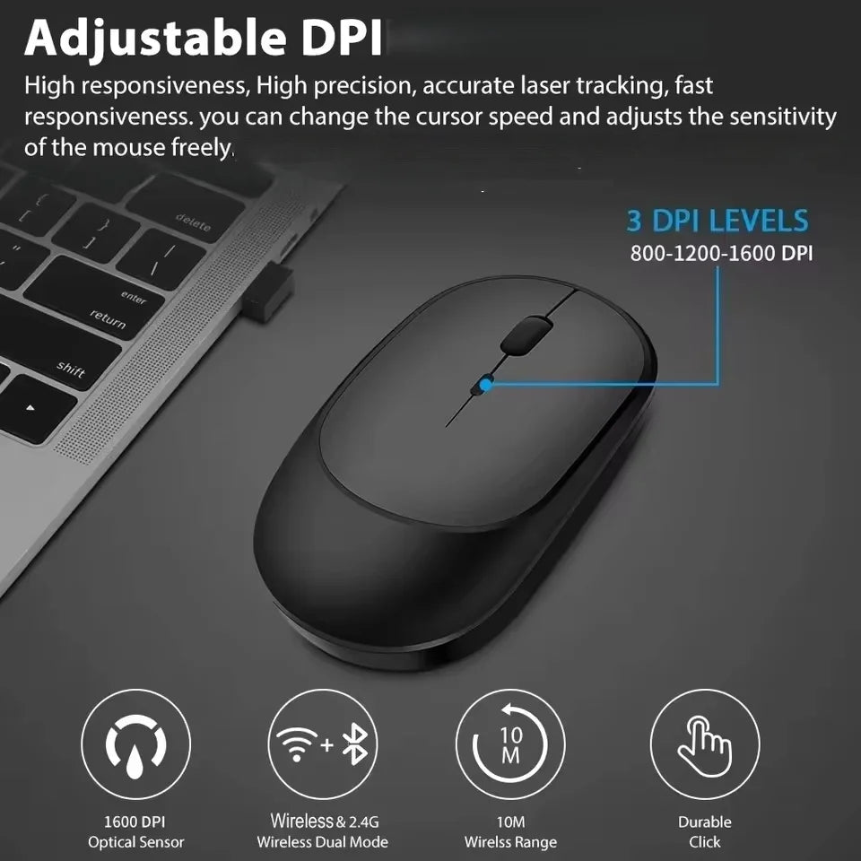 2.4Gh Wireless Gaming Mouse Dual Modes Bluetooth Ultra-Low Power Consumption,Compatible With PC Mac Computers Laptops