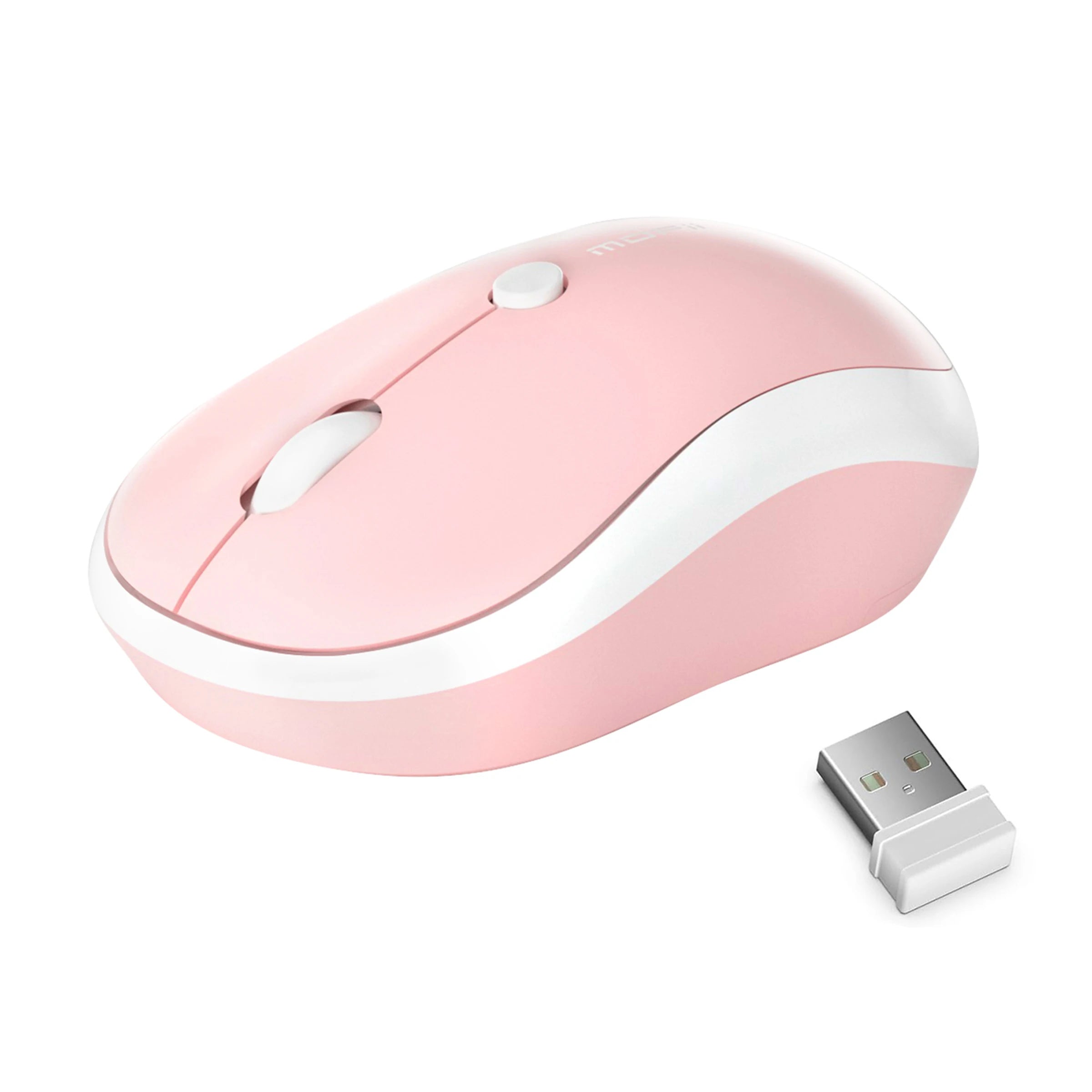 MOFii M5AG Pink Wireless Mouse, Ergonomic Grip, 2.4G Plug & Play, Universal for Office Laptops & Desktops