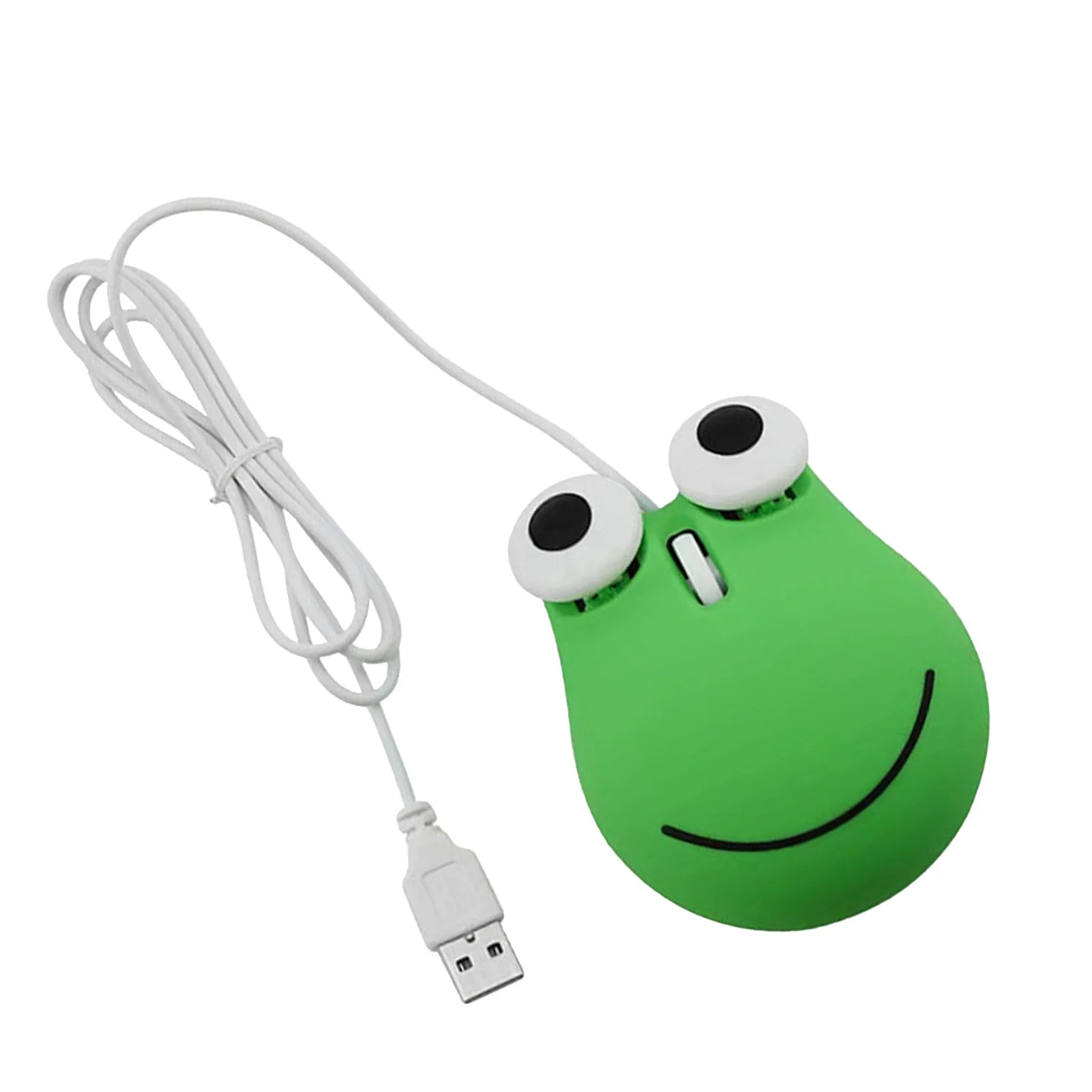 USB Wired Cute Mouse for Kids Ergonomic Design Animal Green Frog Shape Corded Computer Mouse for Laptop PC Wired Cute Mouse