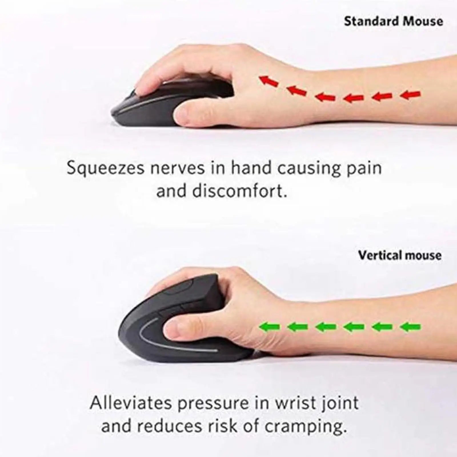 Wireless Vertical Ergonomic Mouse Luminous Optical Upright Office Computer Mouse USB 2.4G Laptop Desktop Accessories High Qualit
