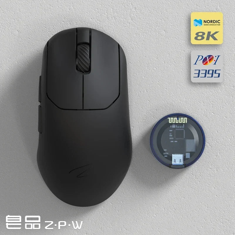 Zaopin ZPW Wireless Mouse Tri Mode PAW3395/3950 Sensor 30000 Dpi Optical Resolution 8K 47g Lightweight gaming mouse for pc gift