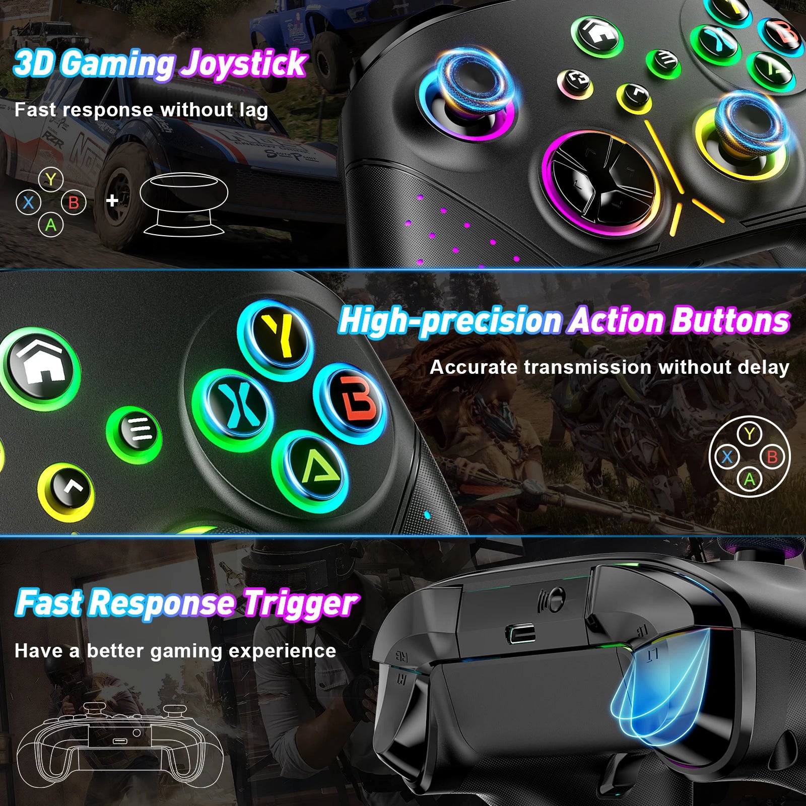 Wireless Controller, Compatible For Xbox one/Xbox One S/X/Xbox Series X/S/Android/iOS/PC Gamepad with Wifi/Macro/Turbo Function