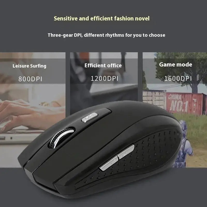 Wireless Mouse Silent Mouse 2.4G Portable Mobile Optical Office Mouse Adjustable 1600 DPI Levels For Notebook PC Laptops MacBook