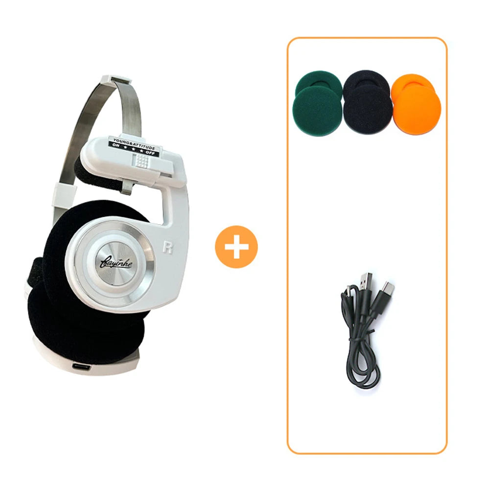 Retro Headphones Wireless Bluetooth Headphones ON-Ear Headphones HIFI Wireless Foldable Noise Canceling Headphone