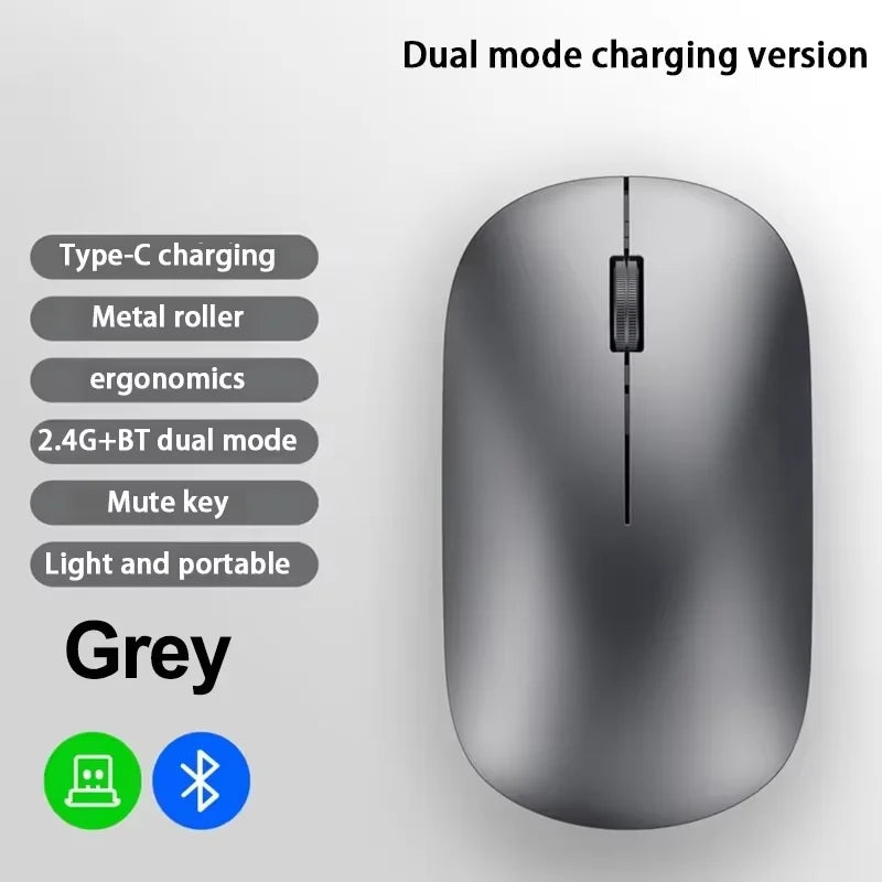 New Wireless Mouse Dual Mode 2.4Ghz Bluetooth-Compatible Gaming Mouse Ergonomic Rechargeable Mice for PC/Laptop/Macbook 2026 Hot