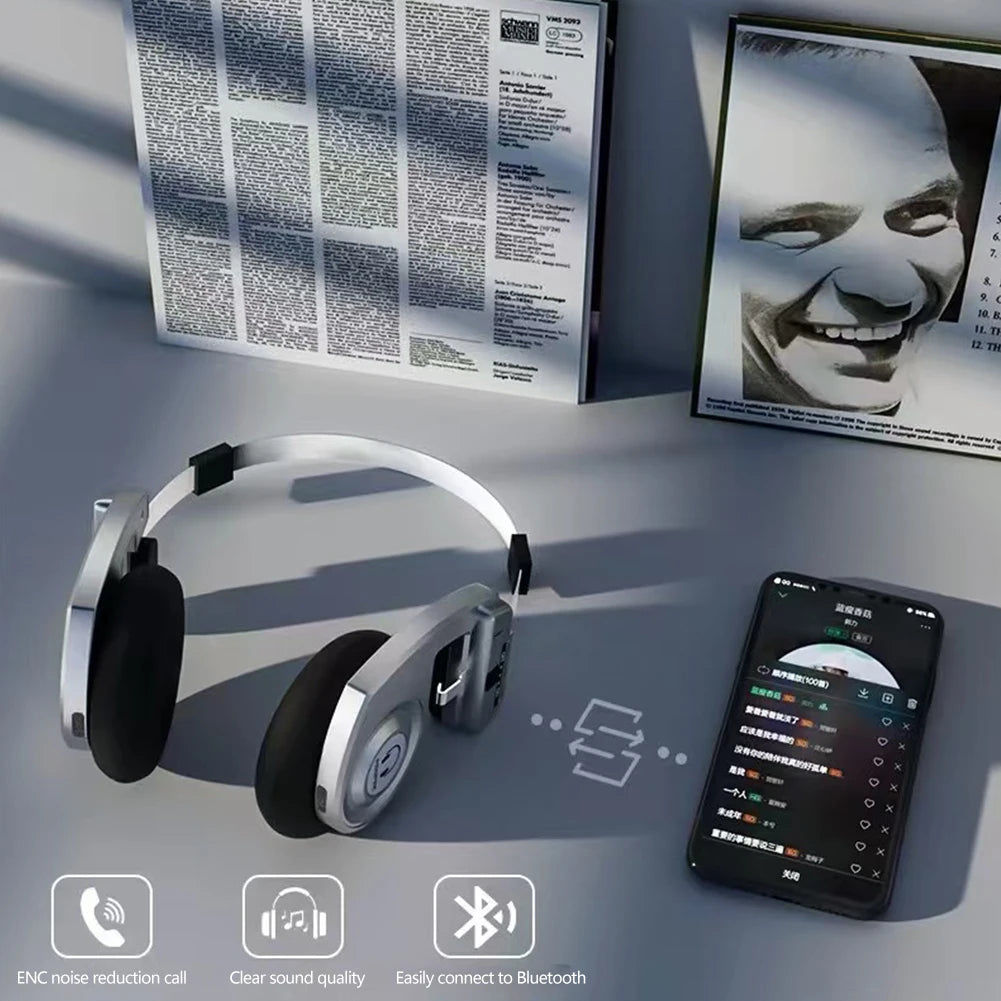 Retro Headphones Wireless Bluetooth Headphones ON-Ear Headphones HIFI Wireless Foldable Noise Canceling Headphone