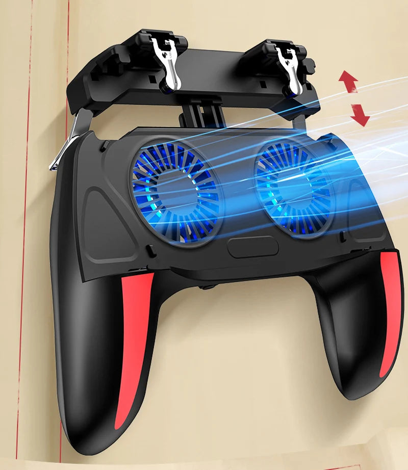 H10 Gaming Handheld Grip Game Controller Joystick Gamepad For Pubg Trigger Cooling Fan Cooler Phone 5000mAh battery/USB powered