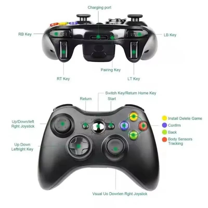 2.4G Wireless for Xbox 360 Gamepad with PC Receiver Joystick Joypad for Xbox 360 Console Remote Gaming Controller