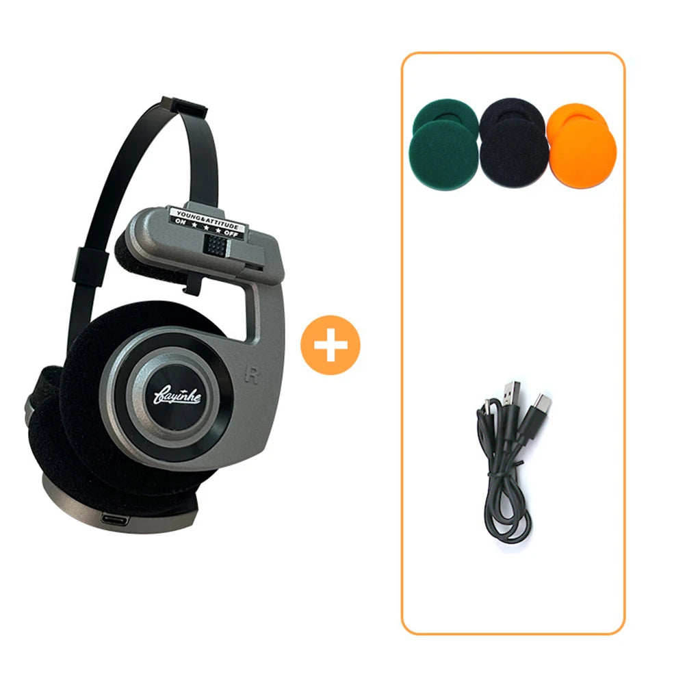 Retro Headphones Wireless Bluetooth Headphones ON-Ear Headphones HIFI Wireless Foldable Noise Canceling Headphone
