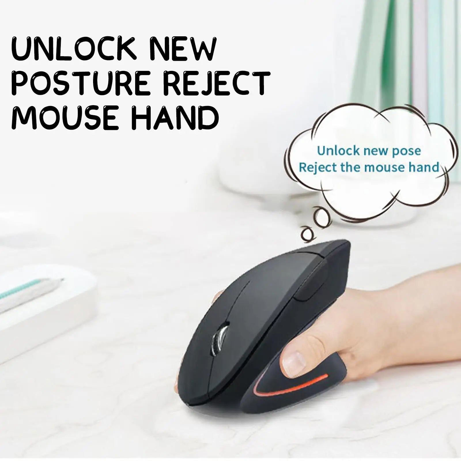 Wireless Vertical Ergonomic Mouse Luminous Optical Upright Office Computer Mouse USB 2.4G Laptop Desktop Accessories High Qualit