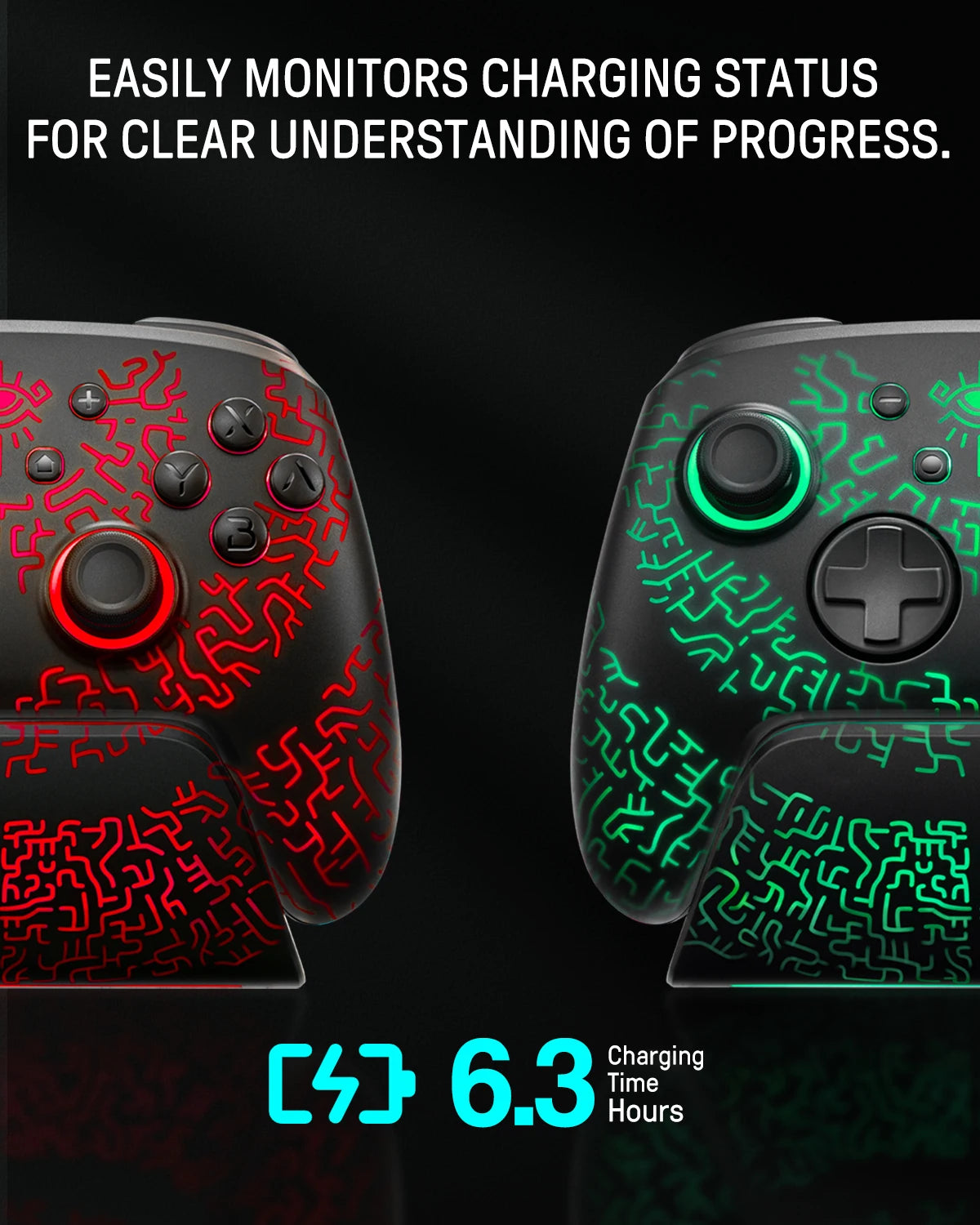 FUNLAB Wireless Pro Controller With Charging Dock Controller For Nintendo Switch 2/1 Compatible OLED/Hall Effect Joystick/Turbo
