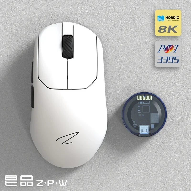 Zaopin ZPW Wireless Mouse Tri Mode PAW3395/3950 Sensor 30000 Dpi Optical Resolution 8K 47g Lightweight gaming mouse for pc gift