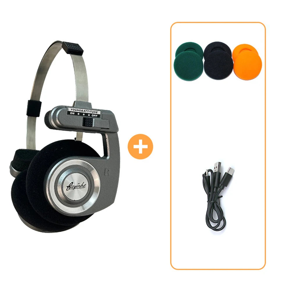 Retro Headphones Wireless Bluetooth Headphones ON-Ear Headphones HIFI Wireless Foldable Noise Canceling Headphone