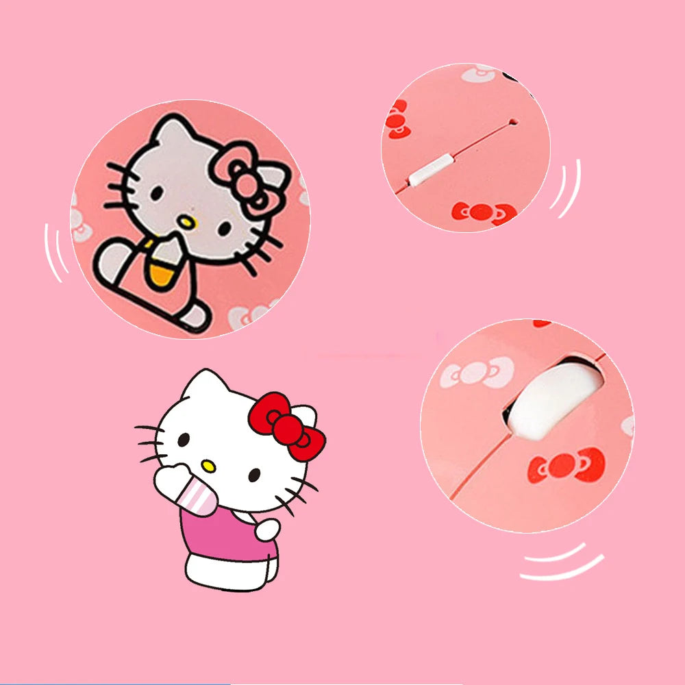 Cartoon Wireless Bluetooth Mouse Hello Kitty Rechargeable Mouse Mini Ultra-thin Portable Mouses Silent Mouse for Laptop Computer