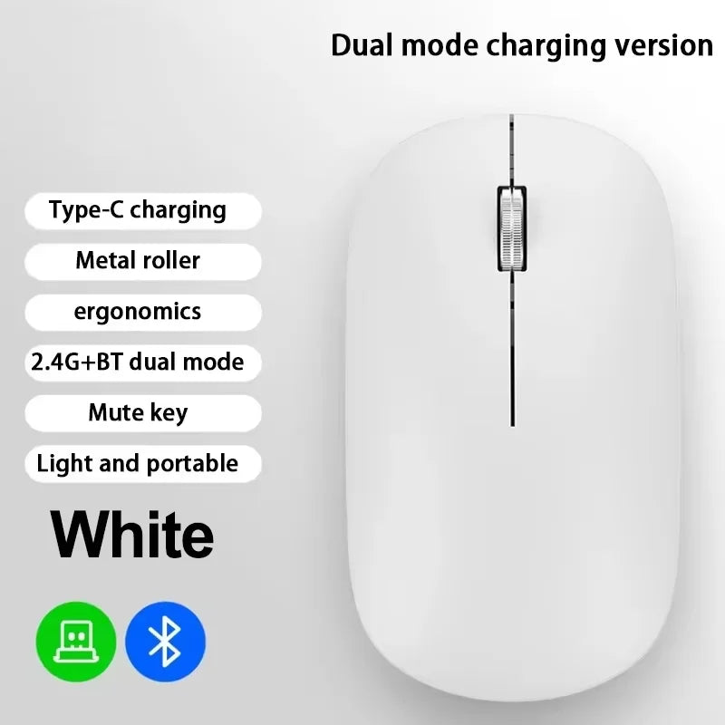 New Wireless Mouse Dual Mode 2.4Ghz Bluetooth-Compatible Gaming Mouse Ergonomic Rechargeable Mice for PC/Laptop/Macbook 2026 Hot