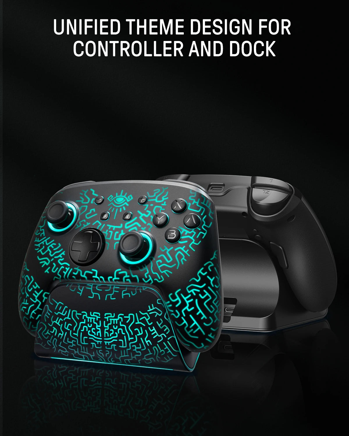 FUNLAB Wireless Pro Controller With Charging Dock Controller For Nintendo Switch 2/1 Compatible OLED/Hall Effect Joystick/Turbo