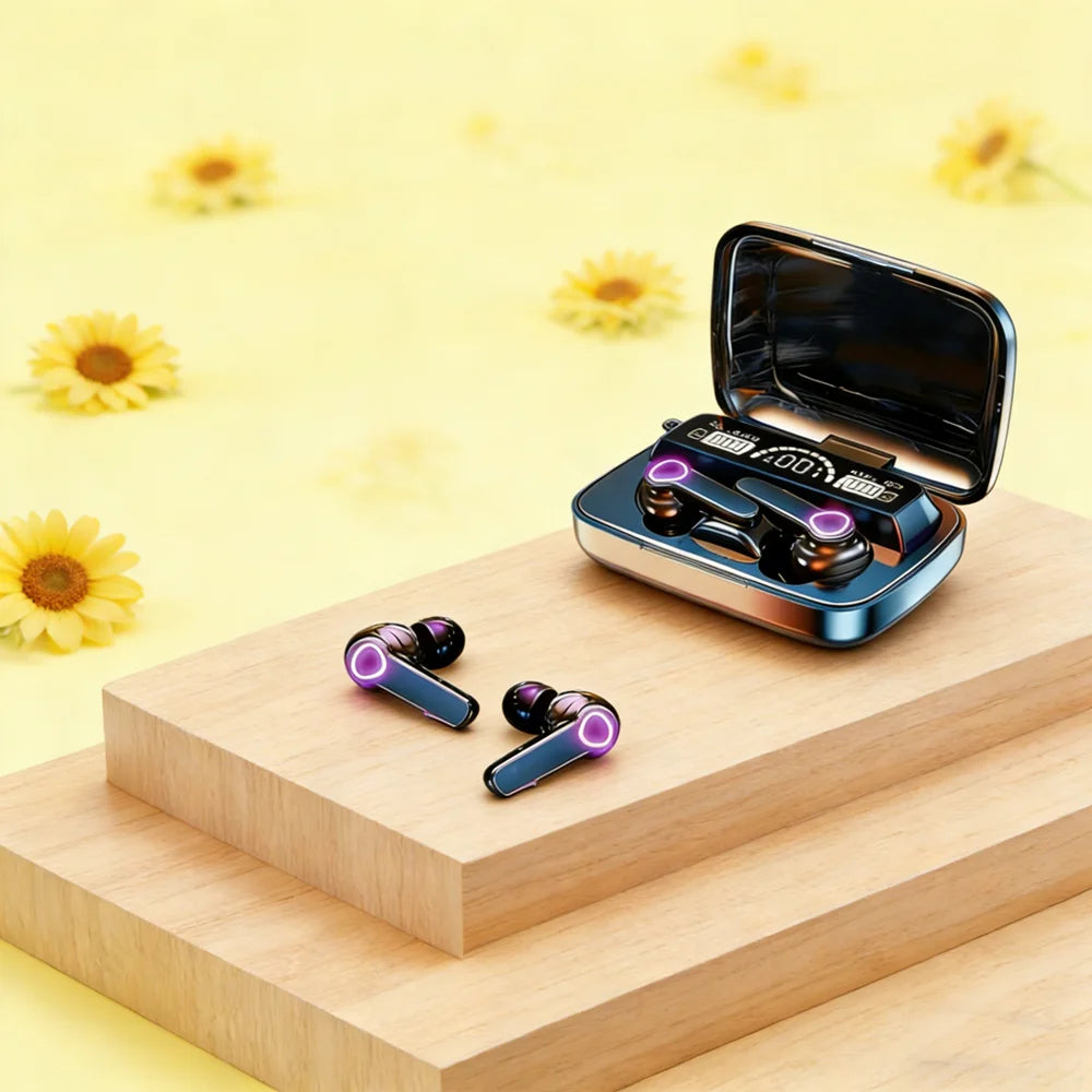 TWS Bluetooth Headphones 5.3 9D High Fidelity Wireless Headphones Touch IPX7 Waterproof Digital Display Headphones