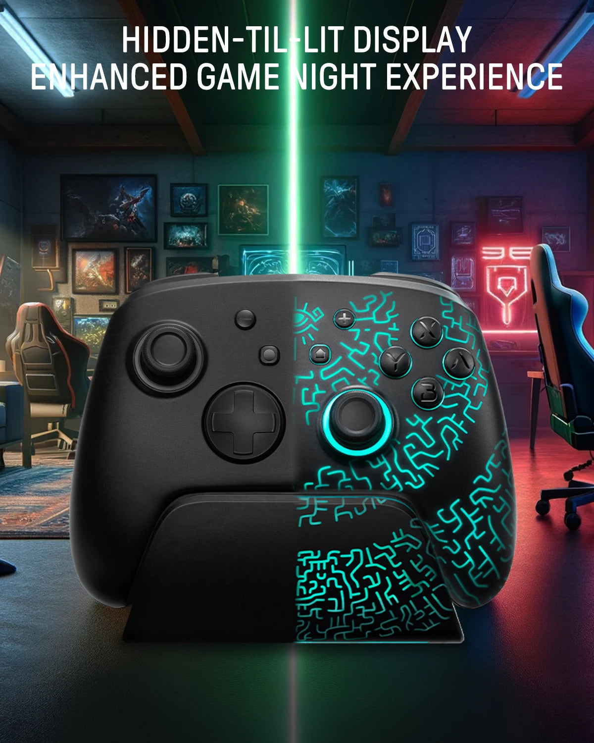 FUNLAB Wireless Pro Controller With Charging Dock Controller For Nintendo Switch 2/1 Compatible OLED/Hall Effect Joystick/Turbo