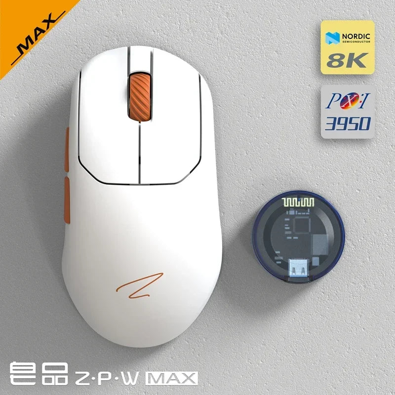 Zaopin ZPW Wireless Mouse Tri Mode PAW3395/3950 Sensor 30000 Dpi Optical Resolution 8K 47g Lightweight gaming mouse for pc gift