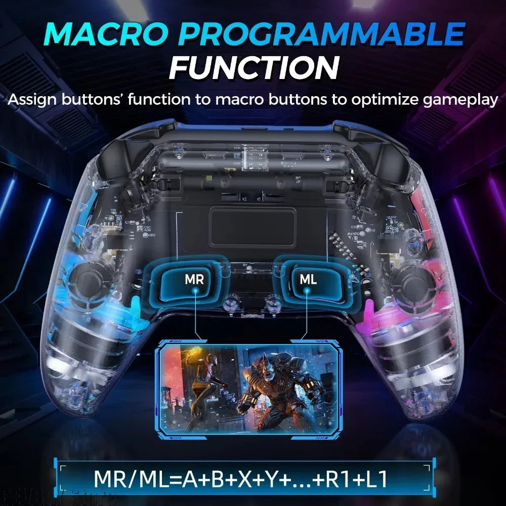 2025 IINE Bastet Wireless Controller Compatible with PS4/Switch/PC/Android/IOS Hall Effect Joystick & Trigger with Touch Pad