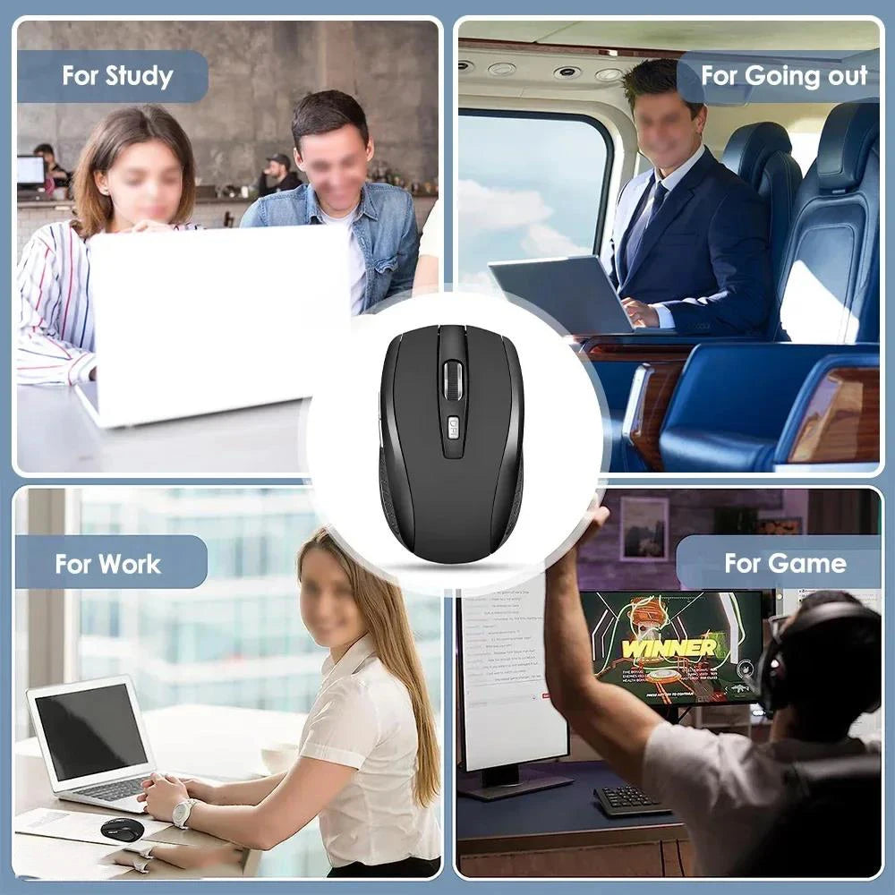 Wireless Mouse Silent Mouse 2.4G Portable Mobile Optical Office Mouse Adjustable 1600 DPI Levels For Notebook PC Laptops MacBook