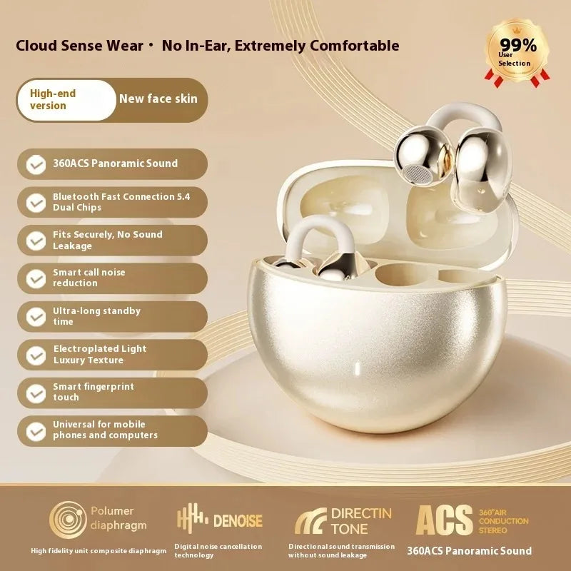 Wireless Dual Bluetooth 5.3 Earbuds with Berlin 9D Stereo Sound 24H Comfort Fit IPX5 Waterproof & Noise Leak-Proof Technology