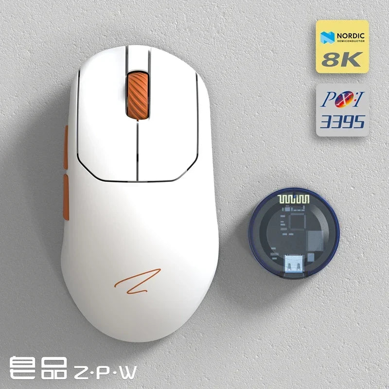 Zaopin ZPW Wireless Mouse Tri Mode PAW3395/3950 Sensor 30000 Dpi Optical Resolution 8K 47g Lightweight gaming mouse for pc gift